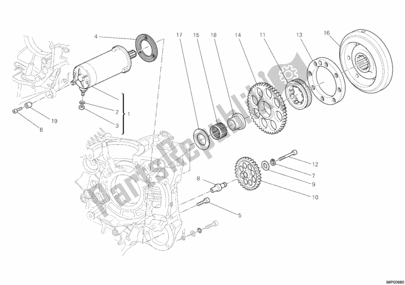 Todas as partes de Motor De Arranque do Ducati Streetfighter S USA 1100 2010